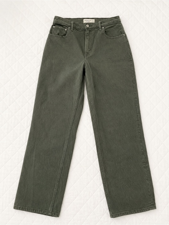 Abercrombie & Fitch Denim - Abercrombie & Fitch Women’s Straight Leg Jeans — Olive Green